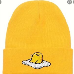 New! Gudetama The Lazy Egg Beanie Stocking Cap Hat Yellow
